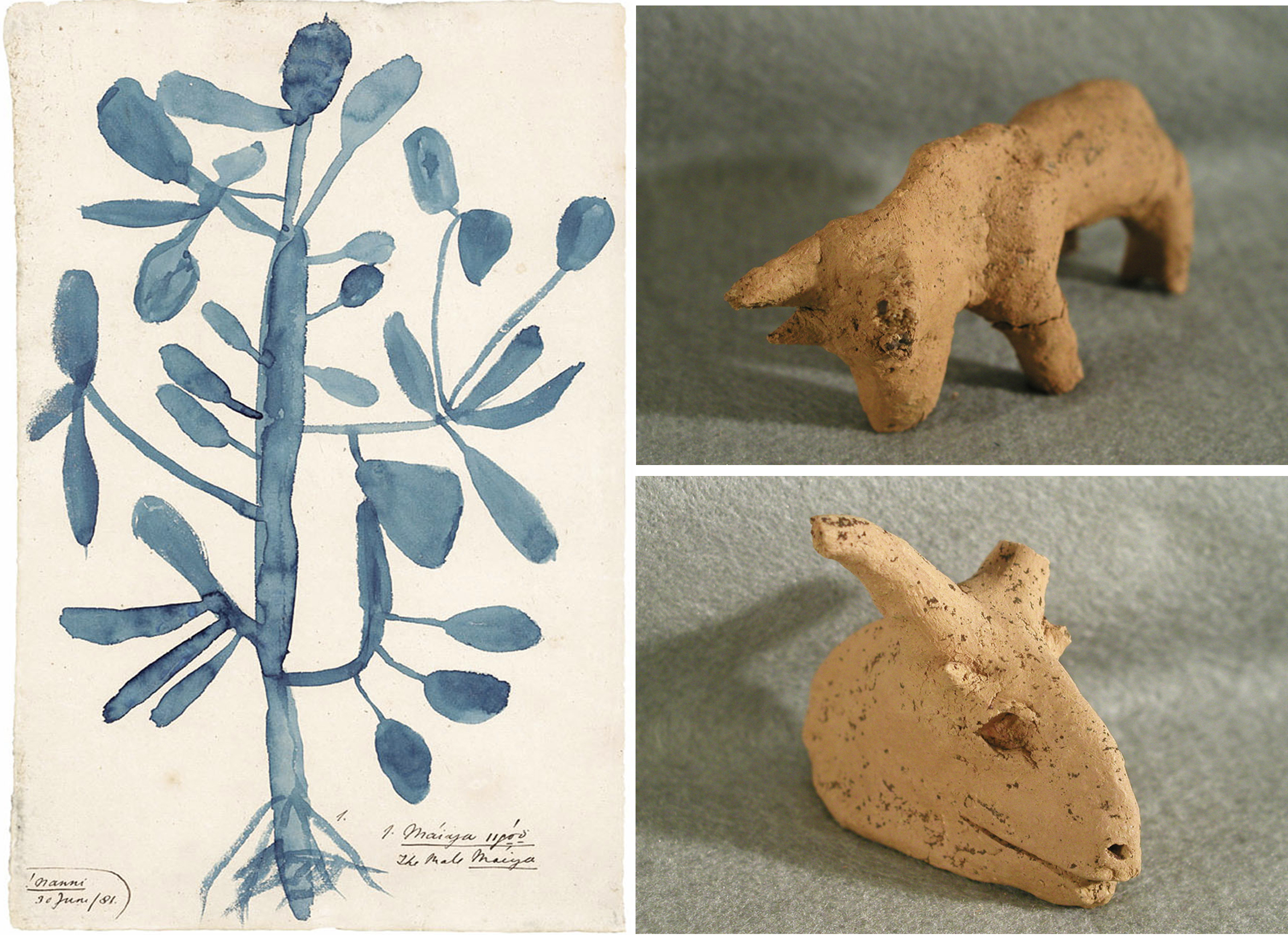 drawing and clay
